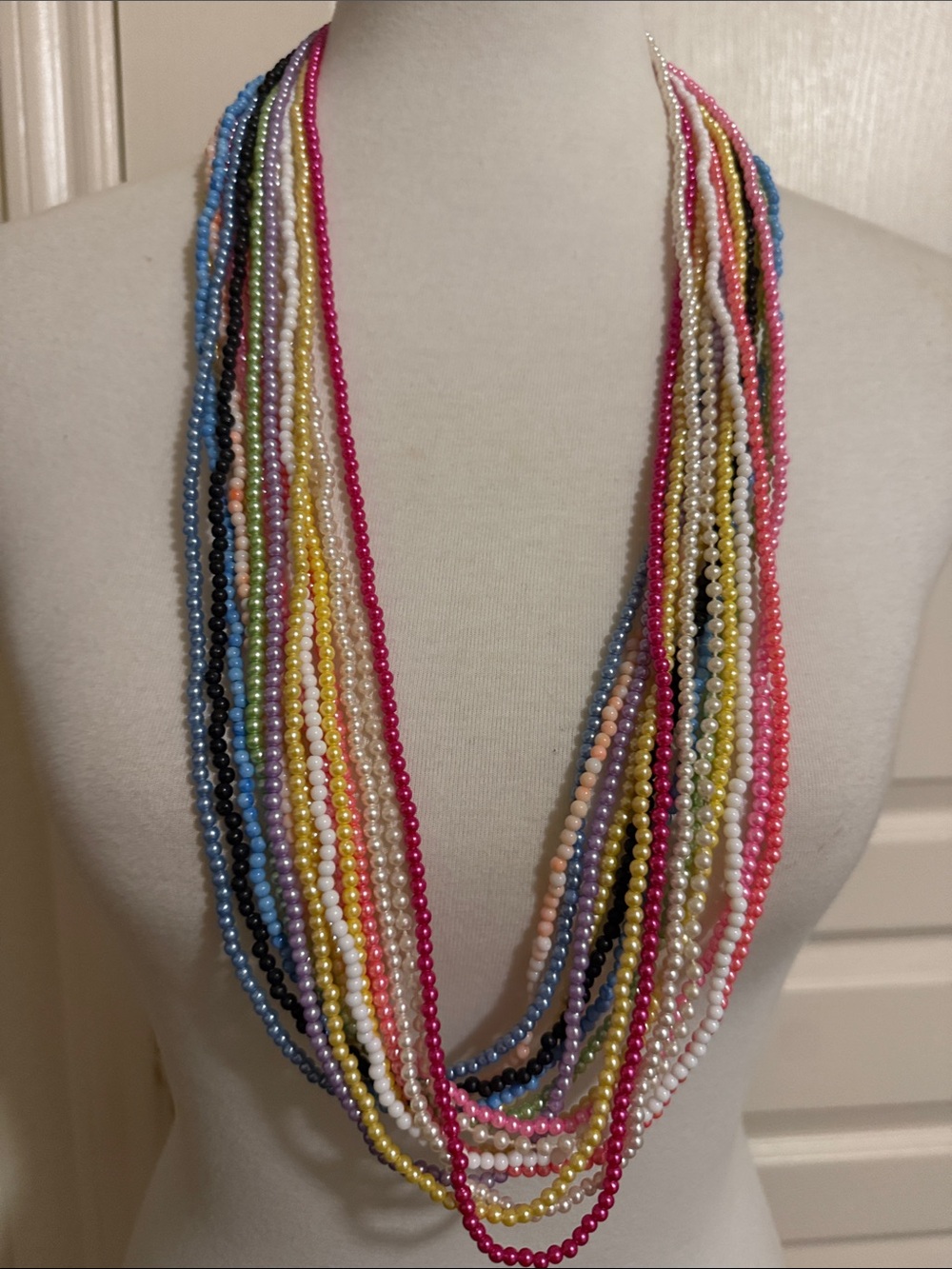Twist-a-Beads Necklace Strands Total of 15 Multi-Colors Vintage 1980s